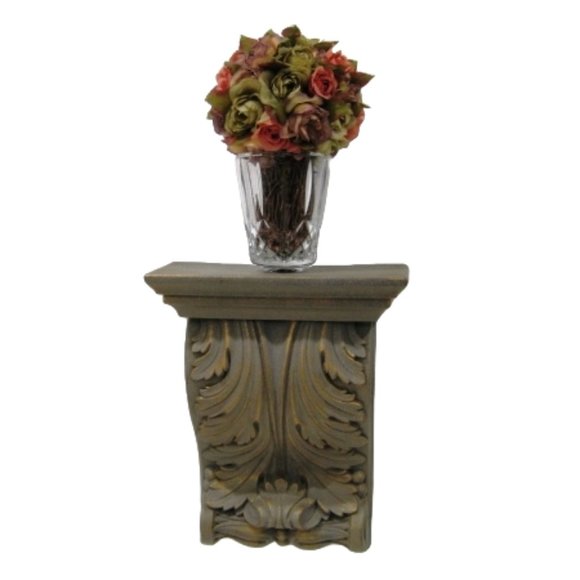 Corbel Wall Shelf #2 - Dark Tan and Gold - Plastic - Home Interiors Inc - Picture 5 of 12